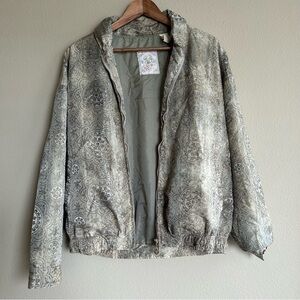 Vintage Le Coq Sportif Windbreaker Jacket – Earth Tone Tapestry Zip-Up – M